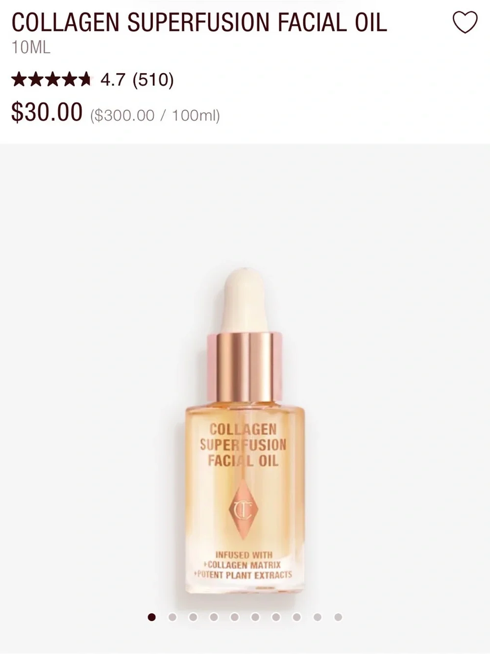Charlotte Tilbury Collagen Superfusion Facial Oil
